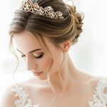 Chandra Tiara – Clear & Golden Shadow Austrian Crystal Bridal Crown - Treasures by Agnes