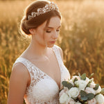 Chandra Tiara – Clear & Golden Shadow Austrian Crystal Bridal Crown - Treasures by Agnes
