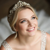 Chandra Tiara – Clear & Golden Shadow Austrian Crystal Bridal Crown - Treasures by Agnes