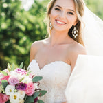 Charlotte Earrings – Antique Gold with Opal & Golden Crystals - Treasures by Agnes