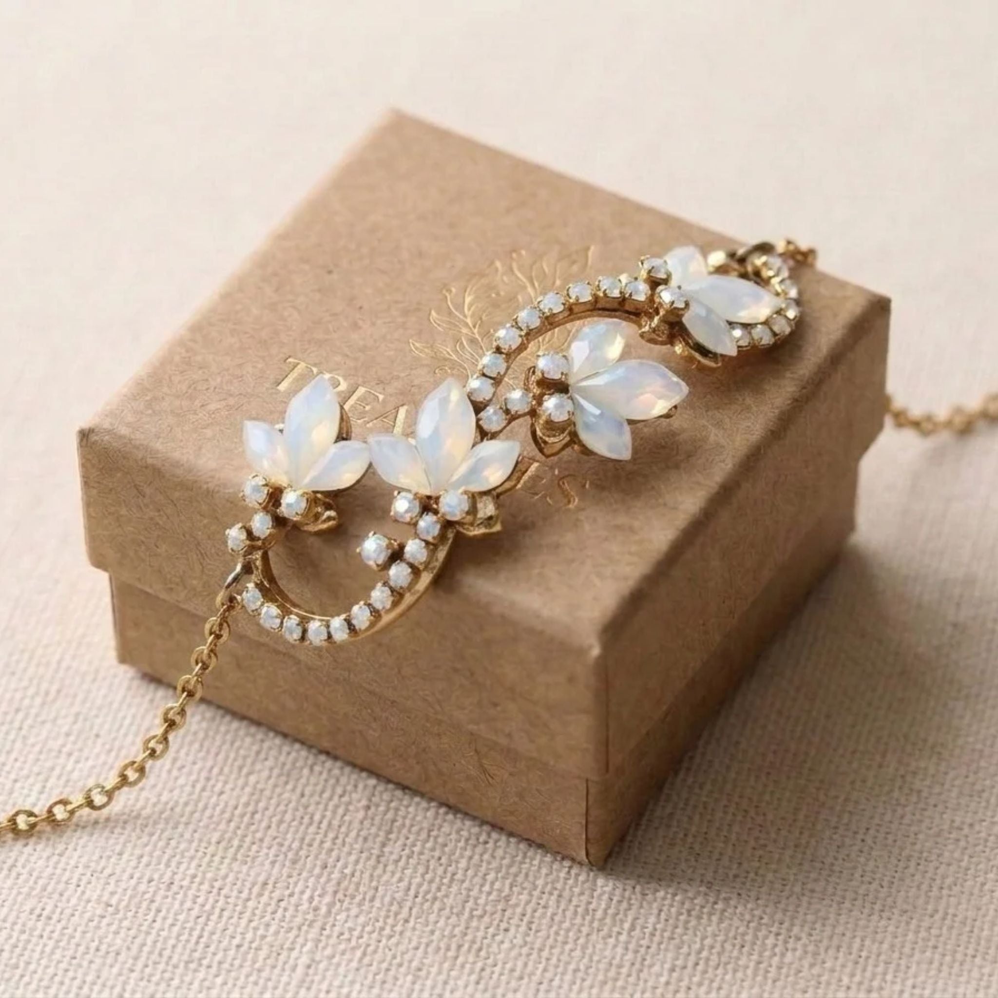 Cleo Antique Gold Bridal Bracelet - Treasures by Agnes