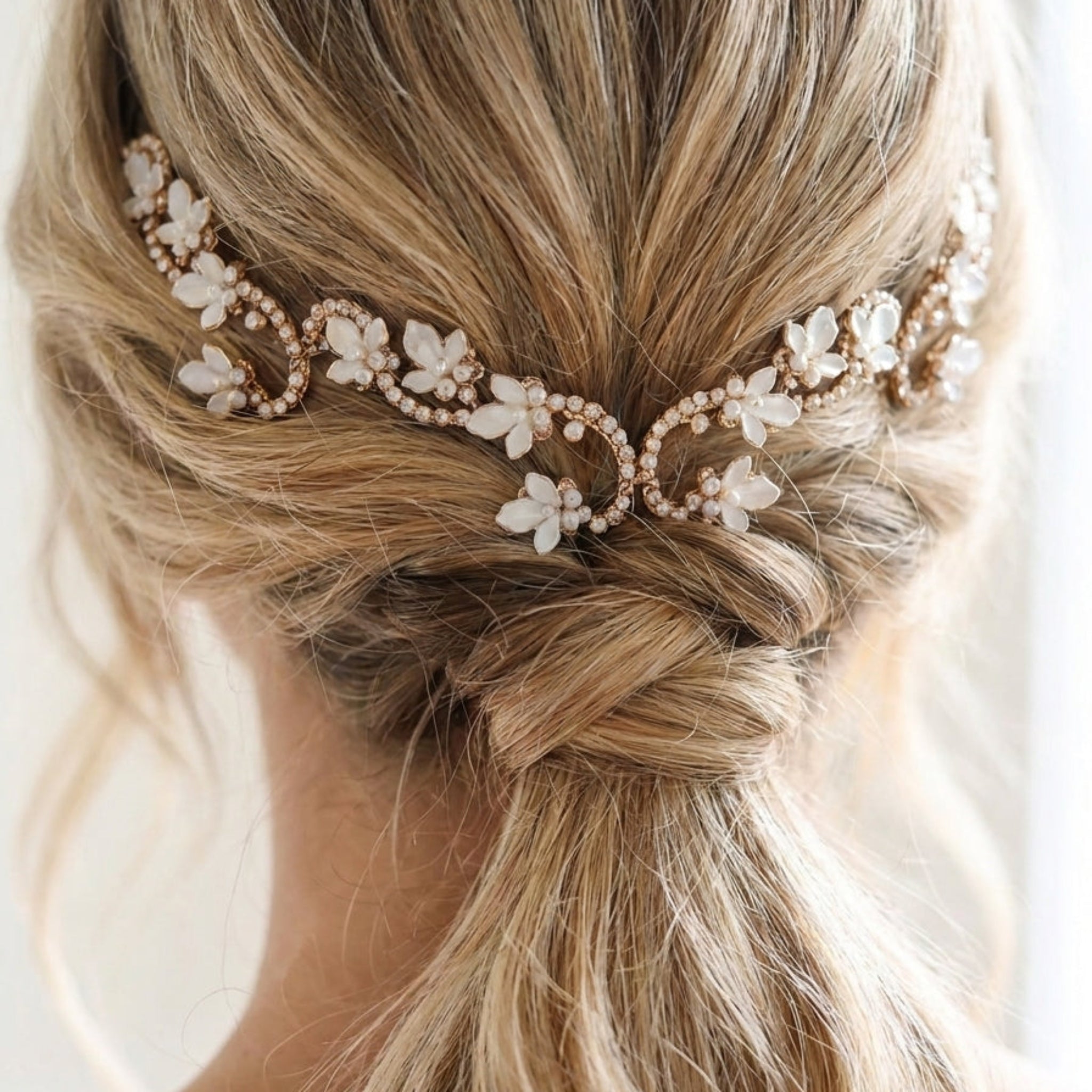 Cleo Antique Gold Bridal Hair Vine - Treasures by Agnes