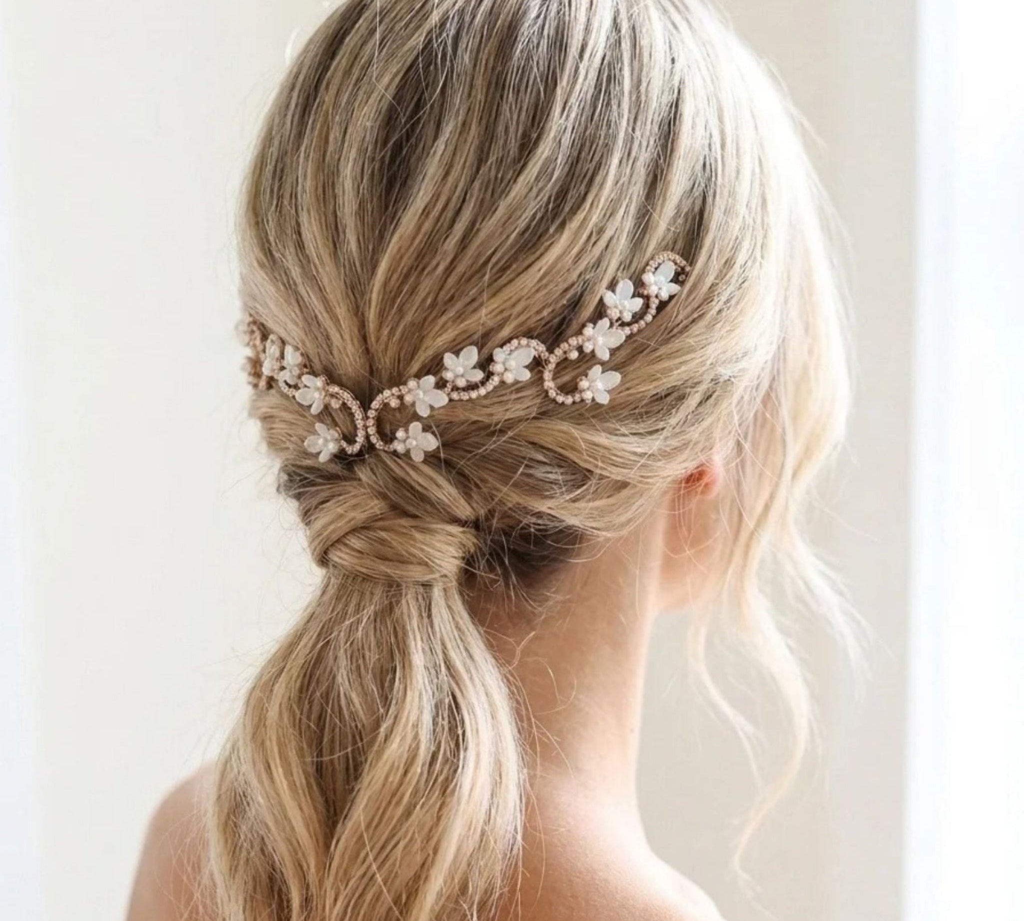 Cleo Antique Gold Bridal Hair Vine - Treasures by Agnes