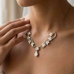 Cleo Antique Gold White Opal Bridal Necklace - Treasures by Agnes