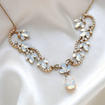 Cleo Antique Gold White Opal Bridal Necklace - Treasures by Agnes