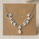 Cleo Antique Gold White Opal Bridal Necklace - Treasures by Agnes