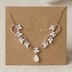 Cleo Antique Gold White Opal Bridal Necklace - Treasures by Agnes