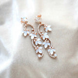 Cleo Bridal White Opal Crystal Earrings - Treasures by Agnes
