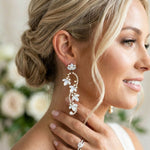 Cleo Bridal White Opal Crystal Earrings - Treasures by Agnes