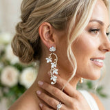 Cleo Bridal White Opal Crystal Earrings - Treasures by Agnes