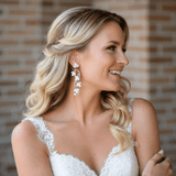 Cleo Bridal White Opal Crystal Earrings - Treasures by Agnes