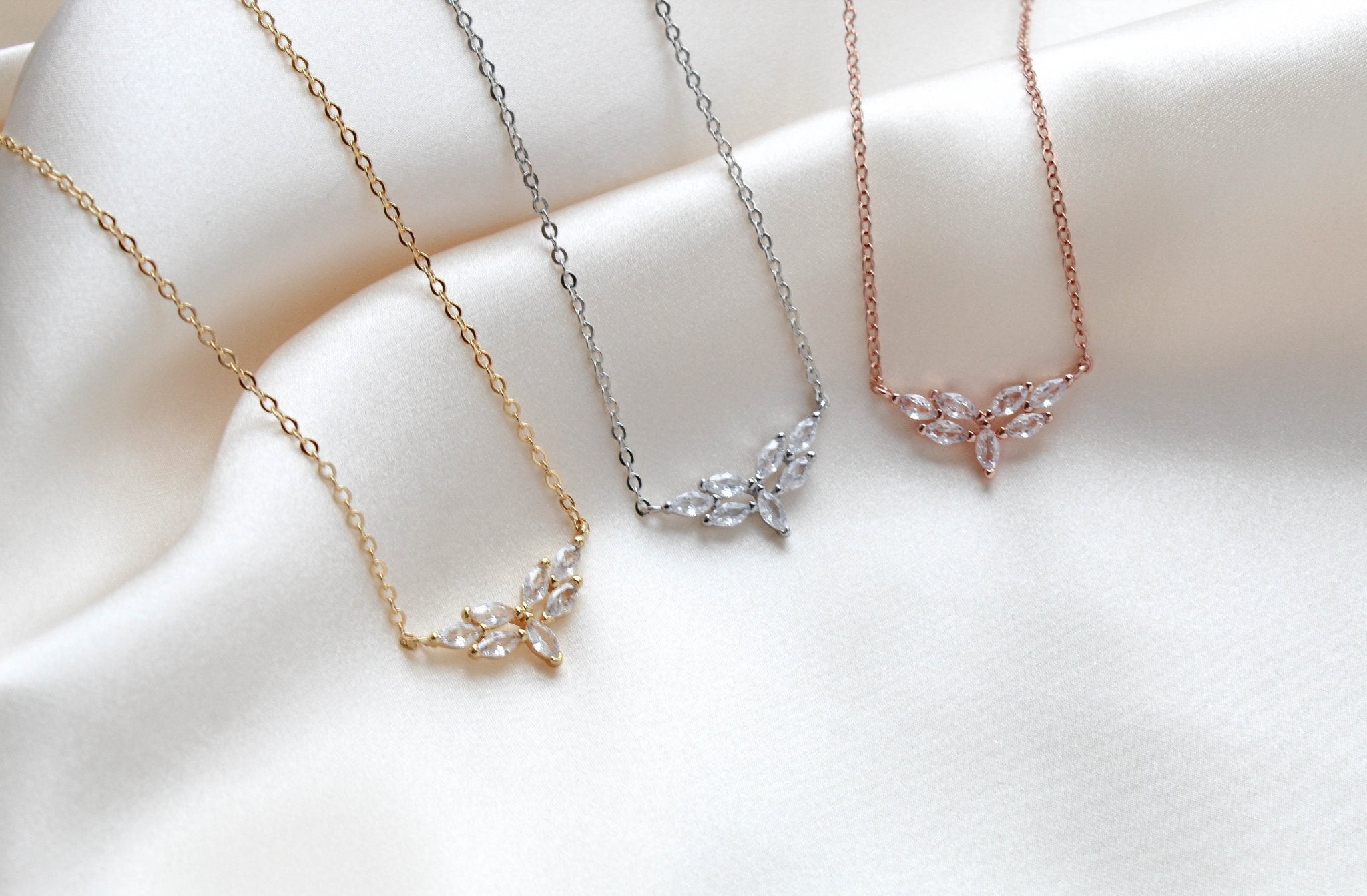 Delicate gold filled cubic zirconia necklace - LISETTE - Treasures by Agnes