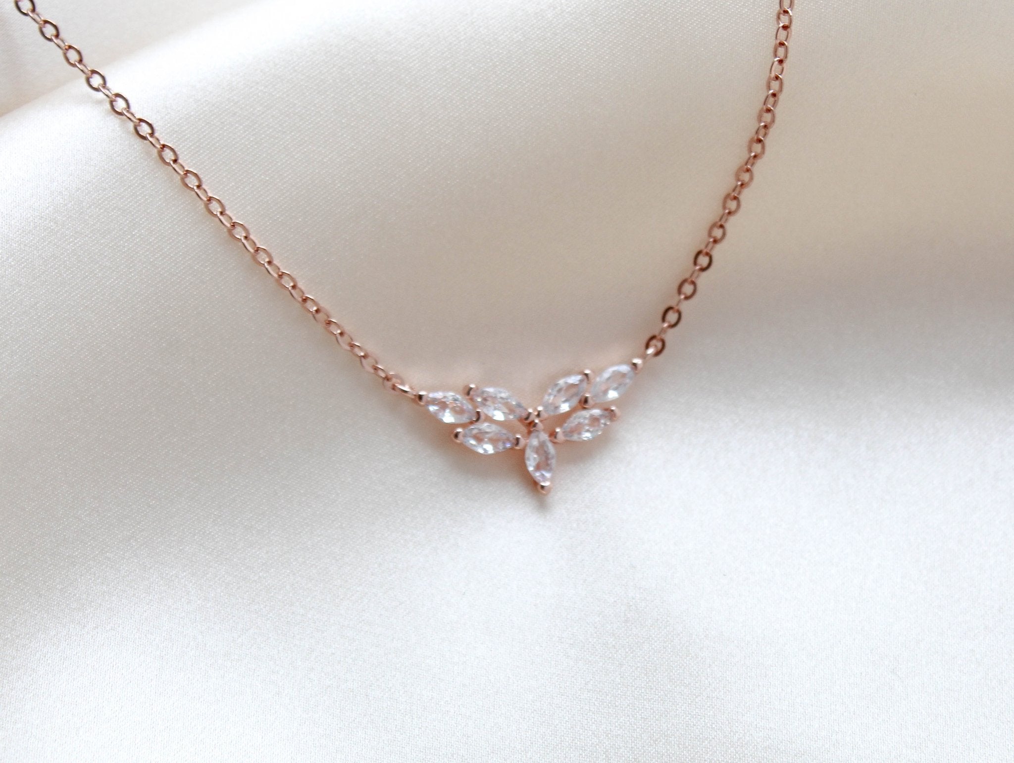 Delicate gold filled cubic zirconia necklace - LISETTE - Treasures by Agnes