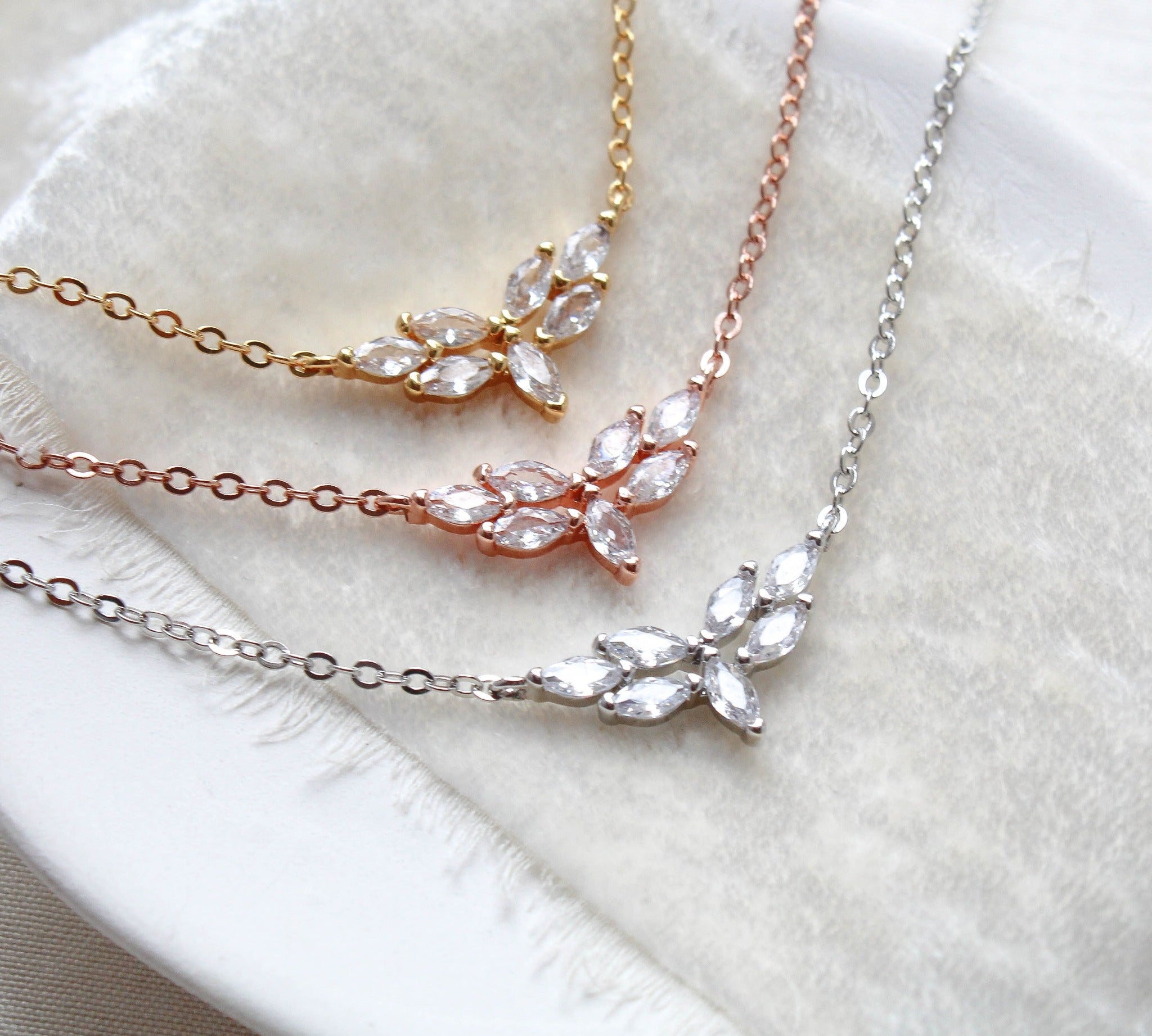 Delicate gold filled cubic zirconia necklace - LISETTE - Treasures by Agnes