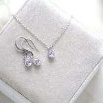 Delicate rose gold Bridal necklace and earring set - KHLOE - Treasures by Agnes
