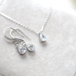 Delicate rose gold Bridal necklace and earring set - KHLOE - Treasures by Agnes