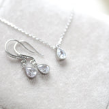 Delicate rose gold Bridal necklace and earring set - KHLOE - Treasures by Agnes