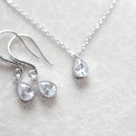 Delicate rose gold Bridal necklace and earring set - KHLOE - Treasures by Agnes
