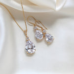 Delicate tear drop style necklace and earring set - PEYTON - Treasures by Agnes