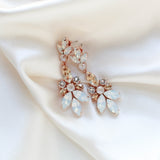 Deluxe white opal crystal statement earrings for bride - COLETTE - Treasures by Agnes