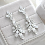 Deluxe white opal crystal statement earrings for bride - COLETTE - Treasures by Agnes