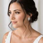 Divine Bridal Cubic Zirconia Earrings | Wedding Stud Earrings - Treasures by Agnes