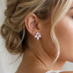 Divine Bridal Cubic Zirconia Earrings | Wedding Stud Earrings - Treasures by Agnes