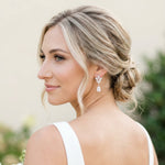 Divine Rose gold CZ Teardrop Bridal Earrings - Treasures by Agnes
