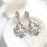 Eden Bridal Earrings with Golden Shadow & White Opal Crystals - Treasures by Agnes