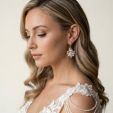 Eden Bridal Earrings with Golden Shadow & White Opal Crystals - Treasures by Agnes