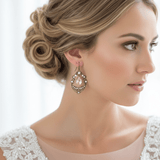 Eliana Earrings – Golden Shadow Crystal Vintage Bridal Earrings - Treasures by Agnes