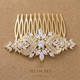 Emma Rose Gold CZ Bridal Hair Comb - Treasures by Agnes