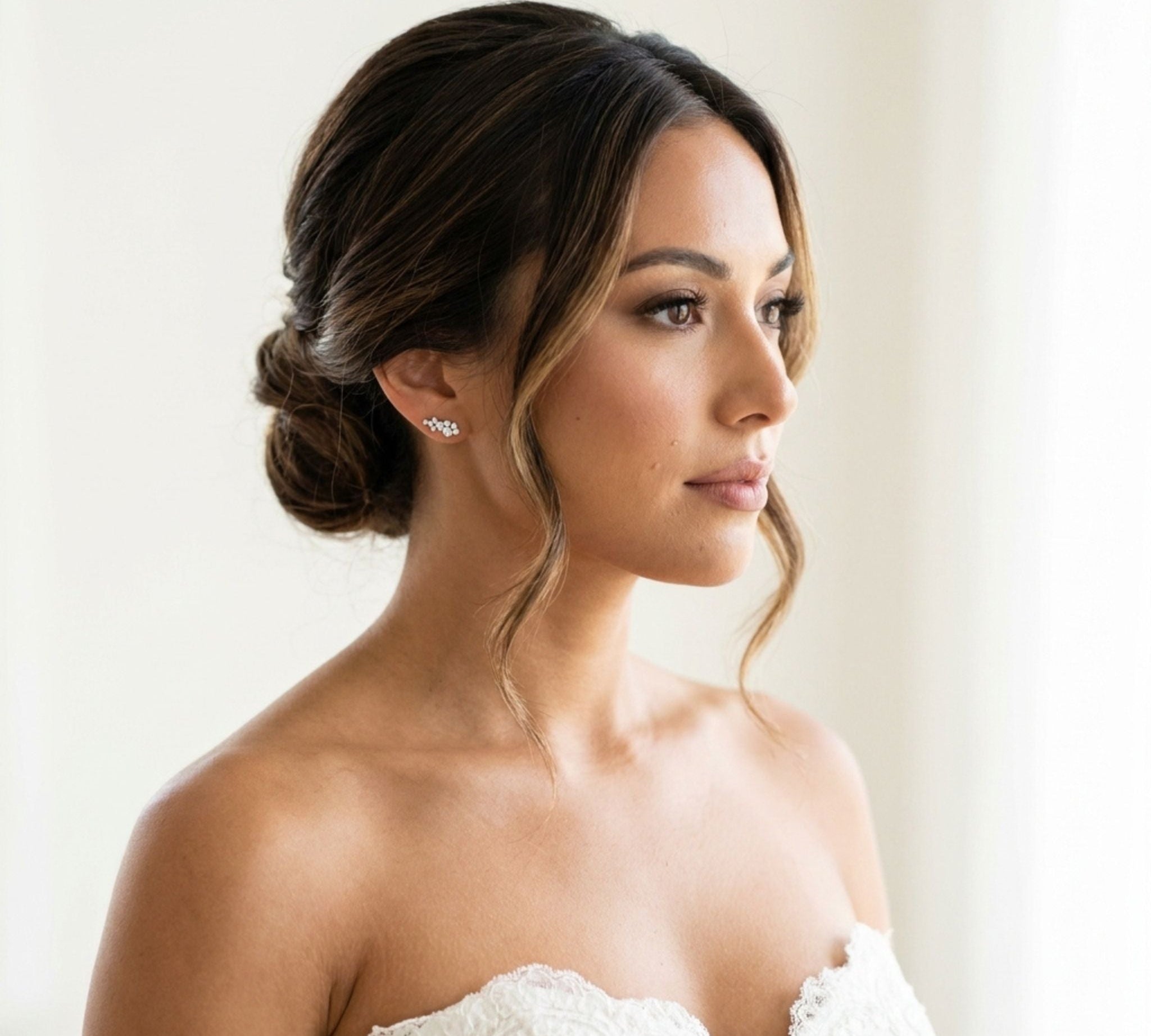 Frankie CZ Ear Climber Bridal Earrings - Treasures by Agnes