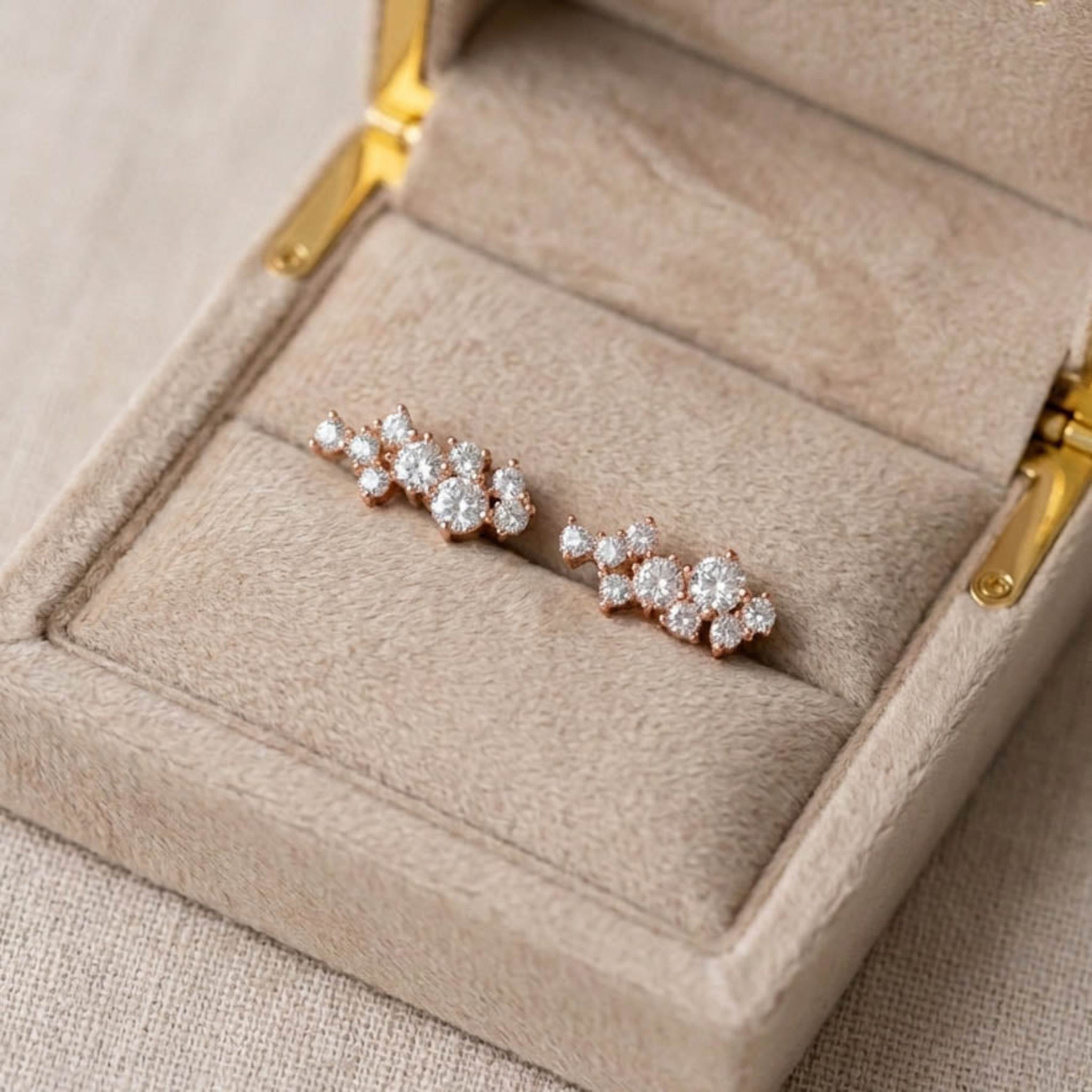 Frankie CZ Ear Climber Bridal Earrings - Treasures by Agnes