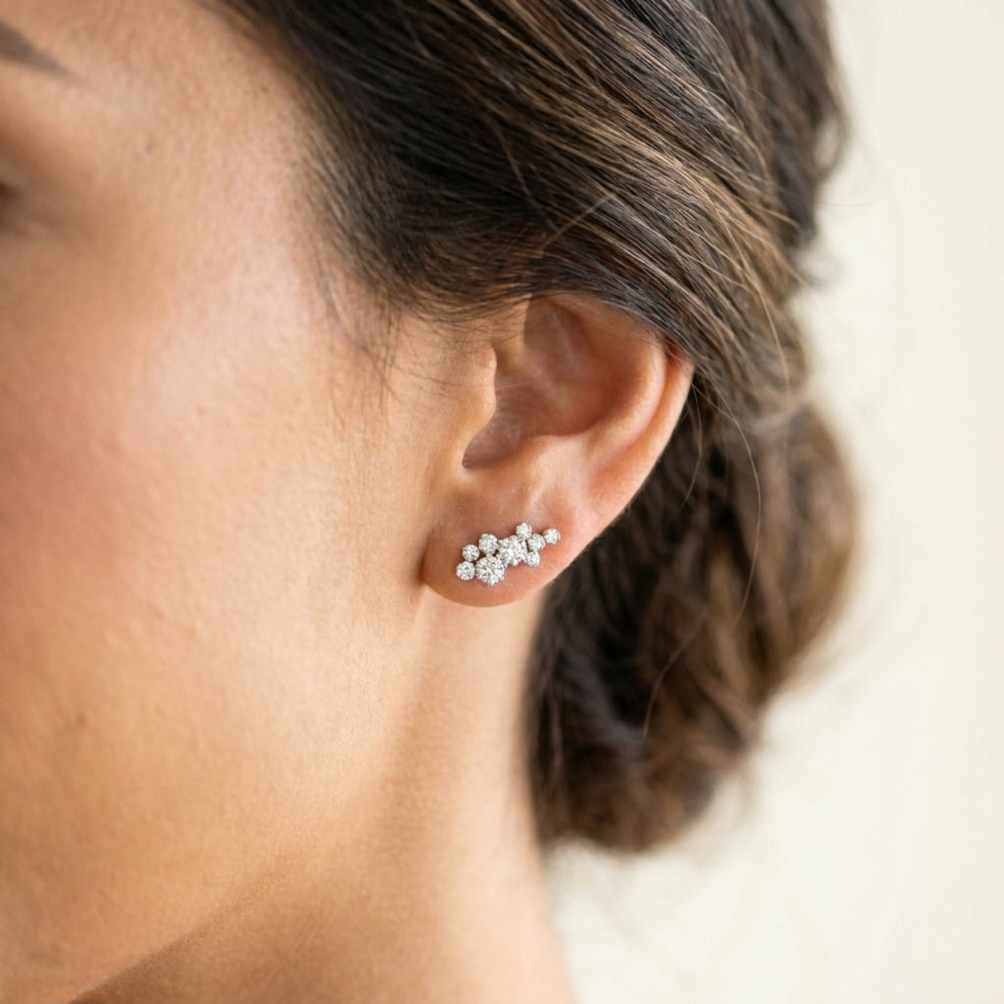 Frankie CZ Ear Climber Bridal Earrings - Treasures by Agnes