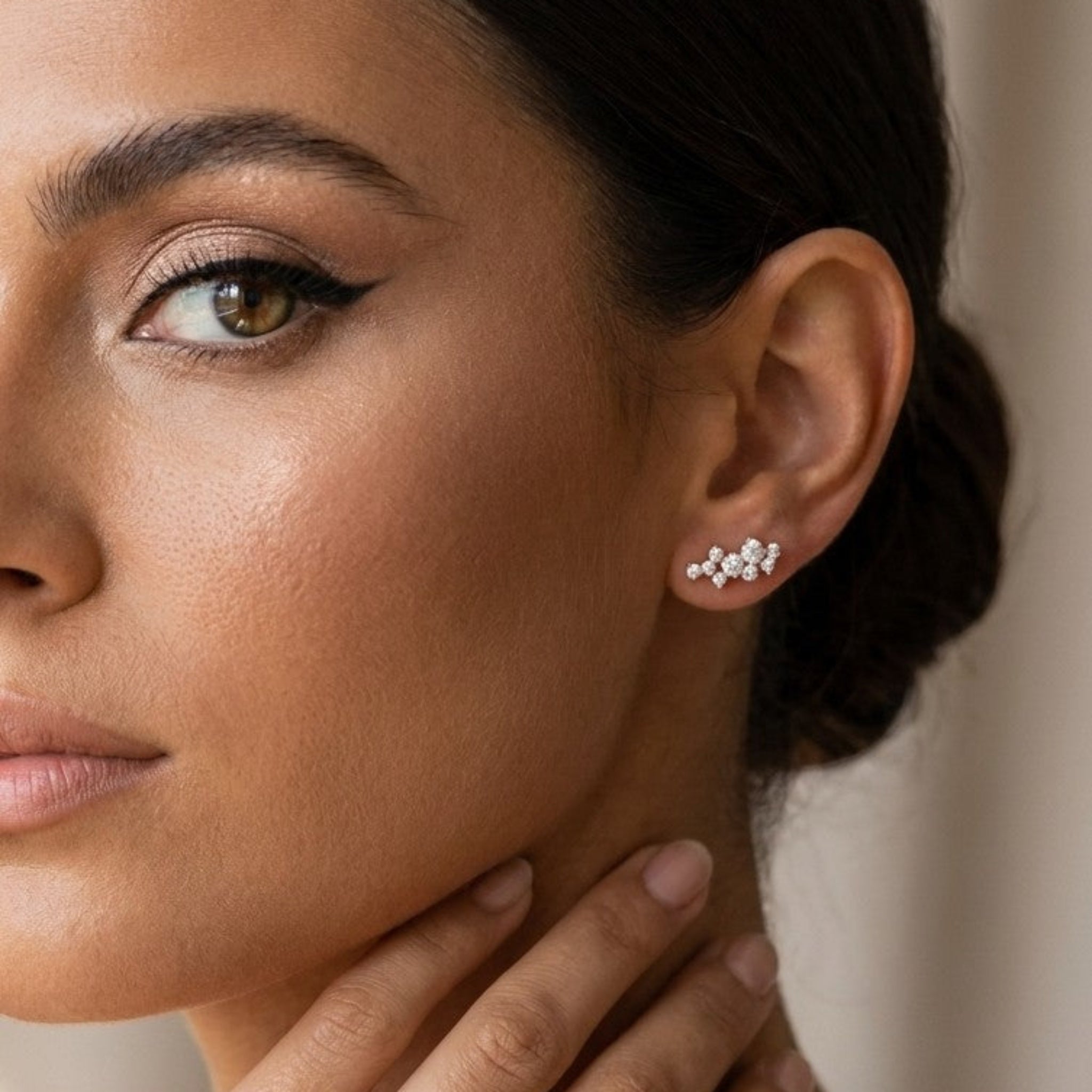 Frankie CZ Ear Climber Bridal Earrings - Treasures by Agnes
