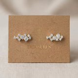 Frankie CZ Ear Climber Bridal Earrings - Treasures by Agnes