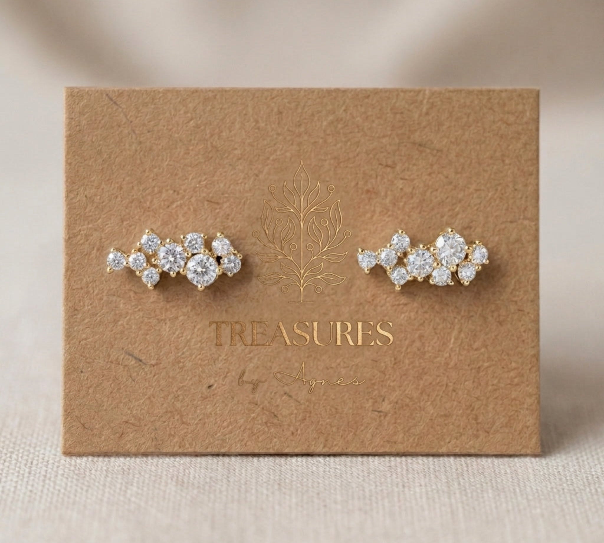 Frankie CZ Ear Climber Bridal Earrings - Treasures by Agnes