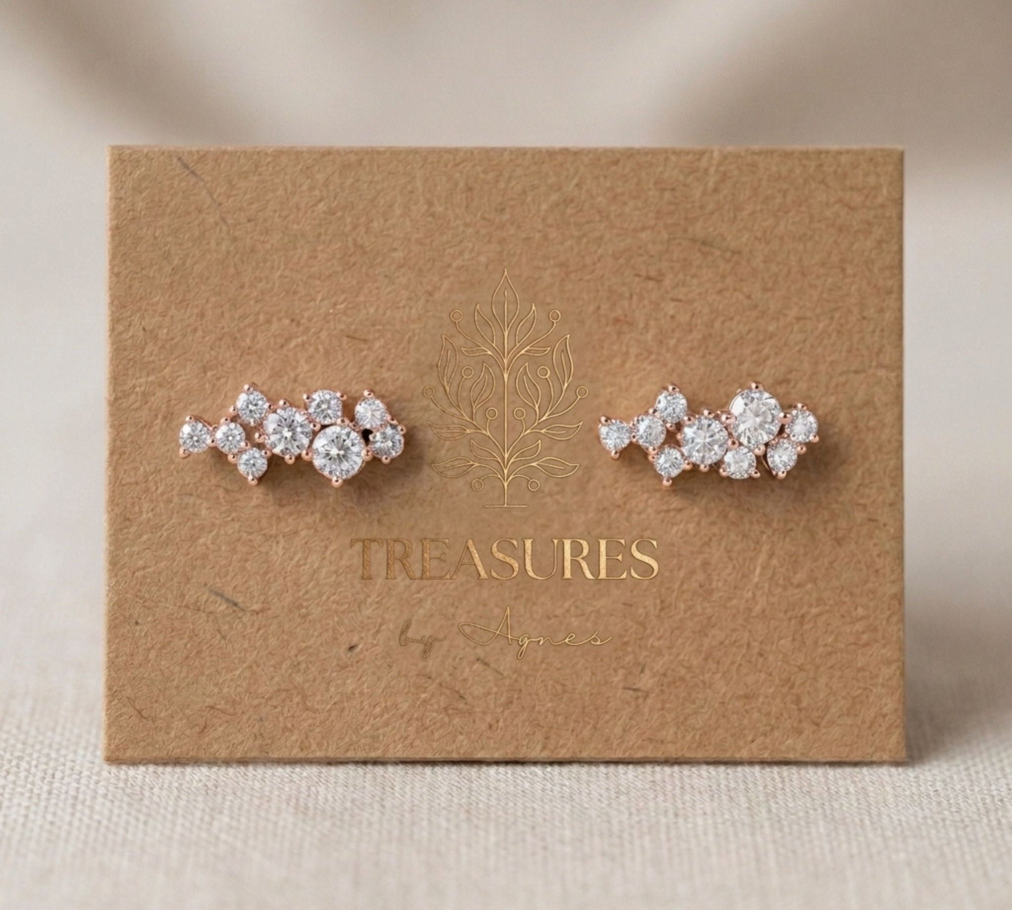 Frankie CZ Ear Climber Bridal Earrings - Treasures by Agnes