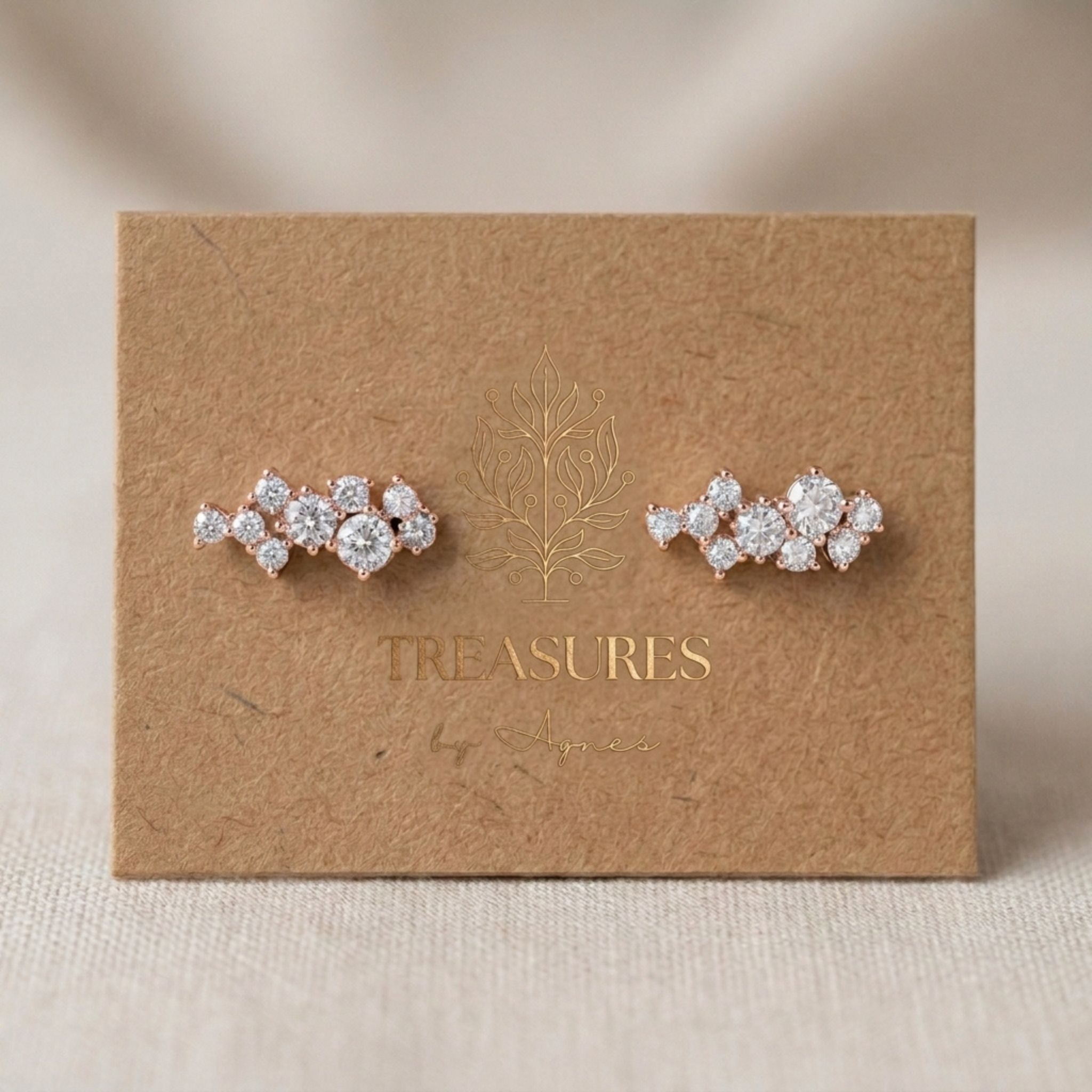 Frankie CZ Ear Climber Bridal Earrings - Treasures by Agnes