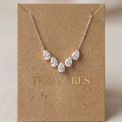 Gemma Dainty Gold CZ Bridal Necklace - Treasures by Agnes