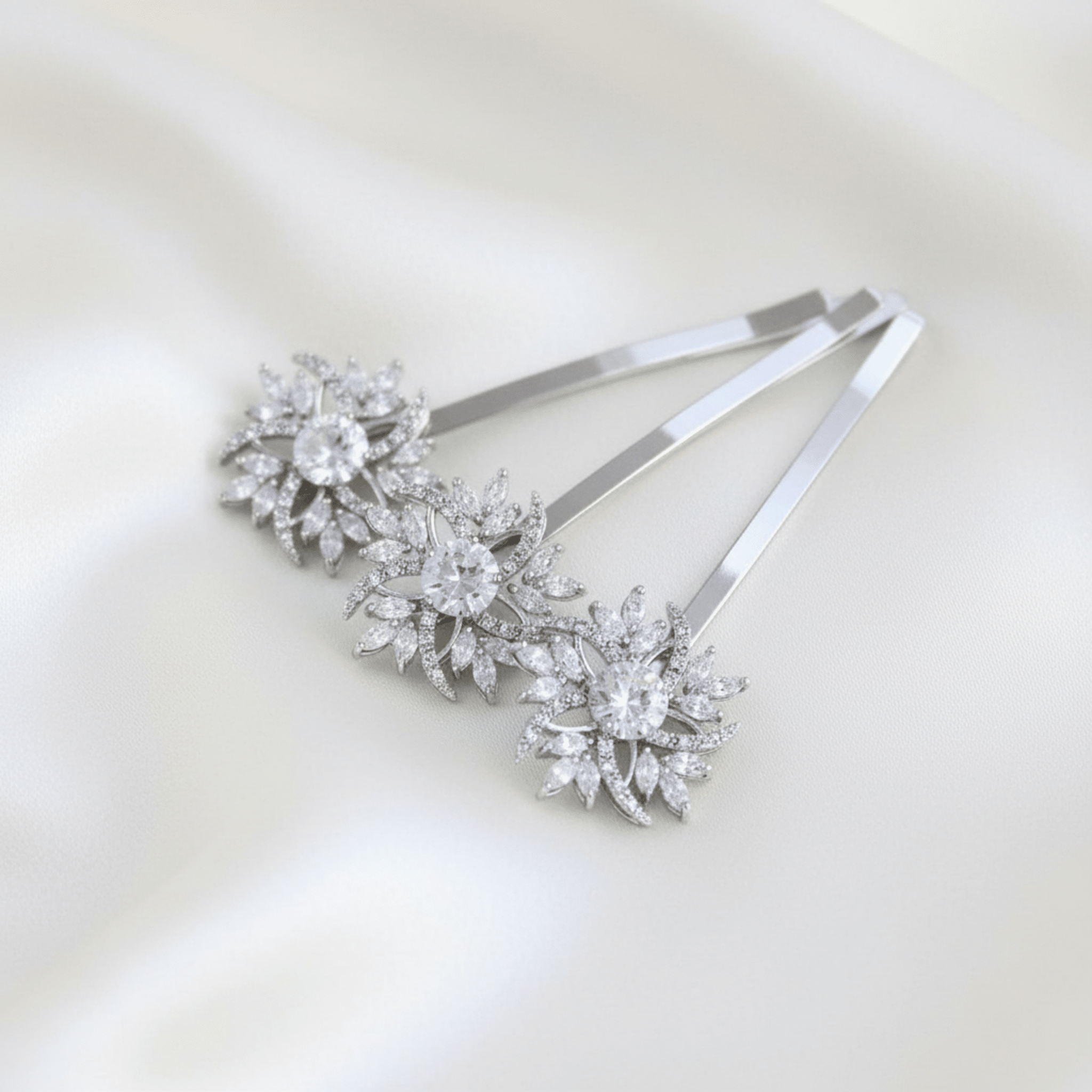 Gold Cubic Zirconia Bridal Hair Pins - Treasures by Agnes