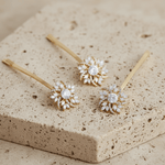 Gold Cubic Zirconia Bridal Hair Pins - Treasures by Agnes
