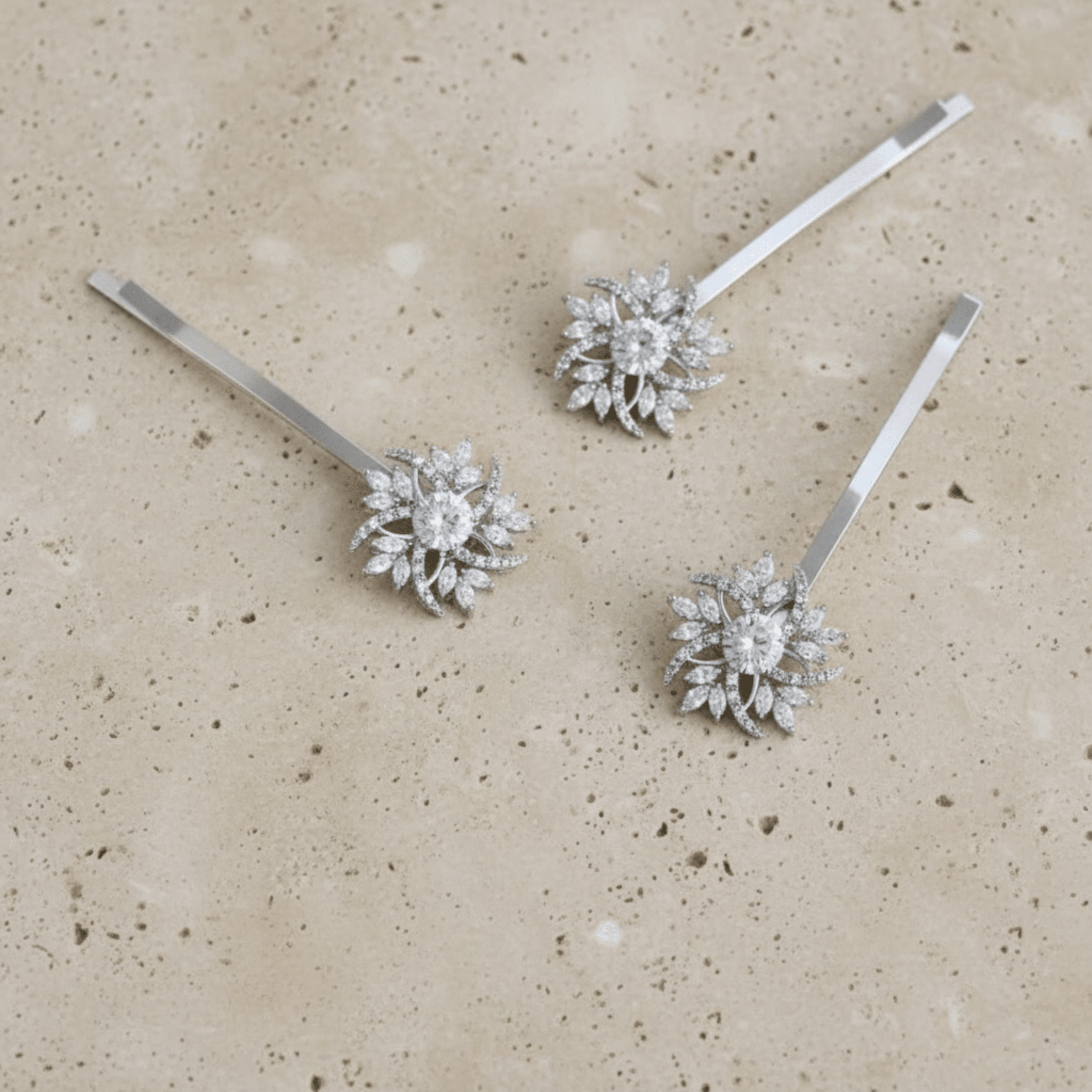 Gold Cubic Zirconia Bridal Hair Pins - Treasures by Agnes