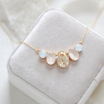 Gold oval pendant crystal necklace - FELICITY - Treasures by Agnes