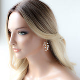 Gold pearl vine earrings - KACIE - Treasures by Agnes