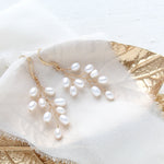 Gold pearl vine earrings - KACIE - Treasures by Agnes