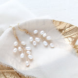 Gold pearl vine earrings - KACIE - Treasures by Agnes