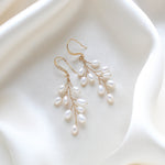 Gold pearl vine earrings - KACIE - Treasures by Agnes