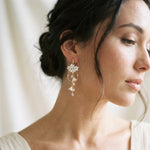 Irena Floral Bridal Earrings with Pearls - Treasures by Agnes